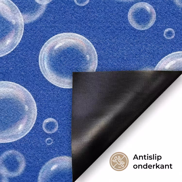 Bubbels - Patroon - Blauw Deurmat klein -antislip_NL
