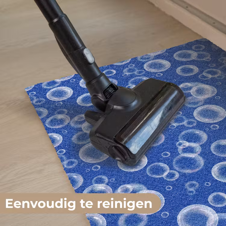 Bubbels - Patroon - Blauw Deurmat klein -reinigen_NL