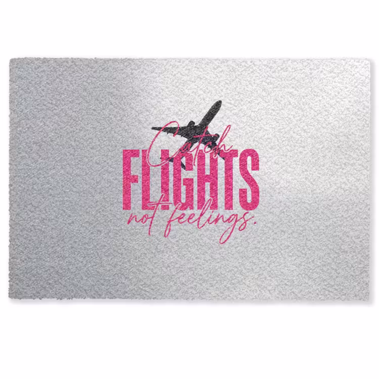 Catch flights not feelings - Vliegtuig - Roze Deurmat klein -zkaufland3d