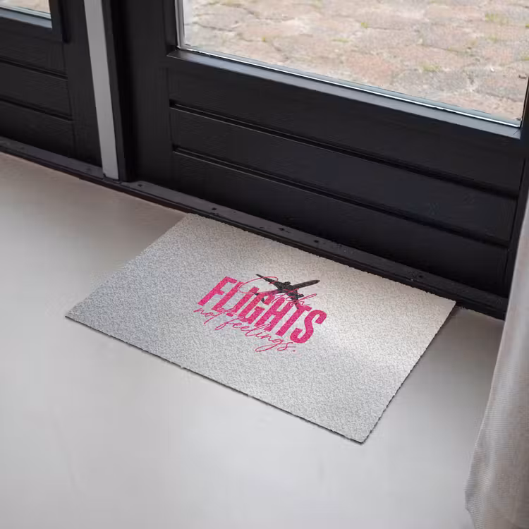 Catch flights not feelings - Vliegtuig - Roze Deurmat klein -sfeer2
