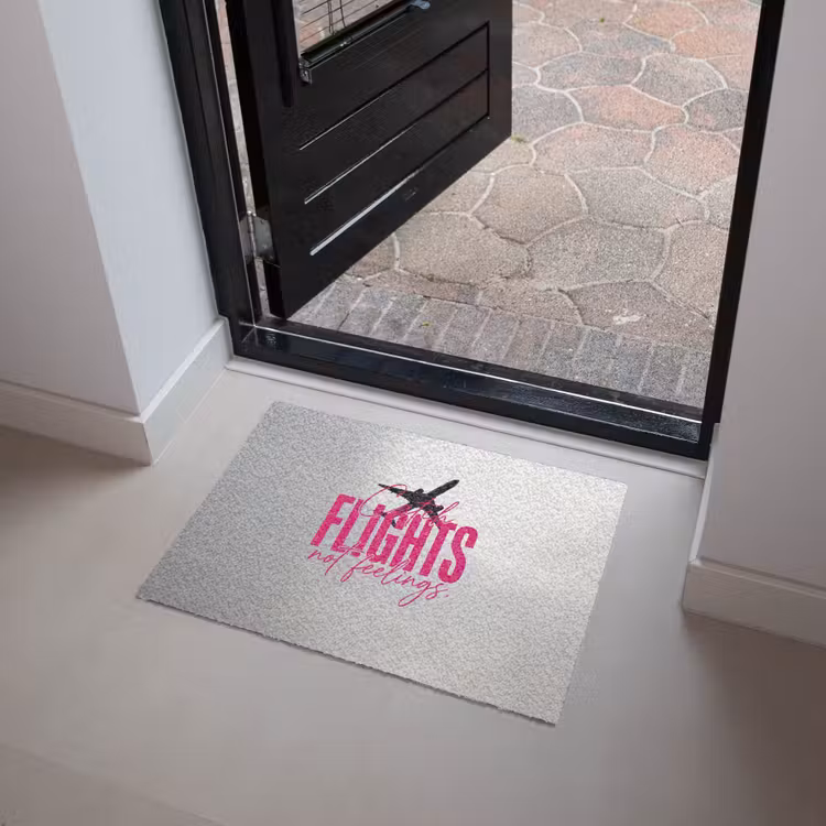Catch flights not feelings - Vliegtuig - Roze Deurmat klein -sfeer5