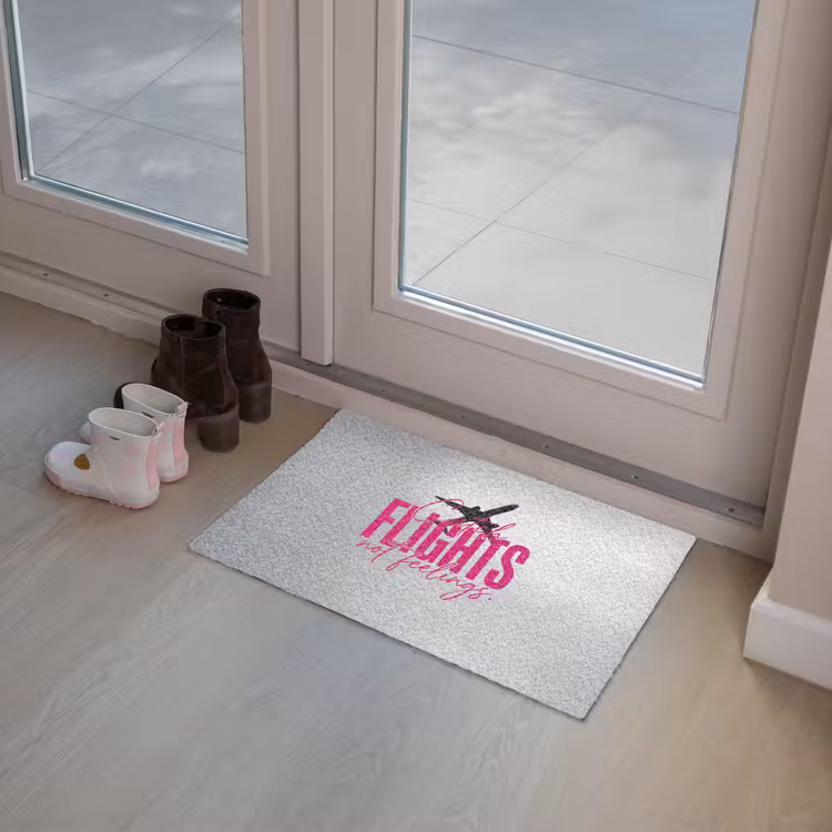 Catch flights not feelings - Vliegtuig - Roze Deurmat klein -sfeer3