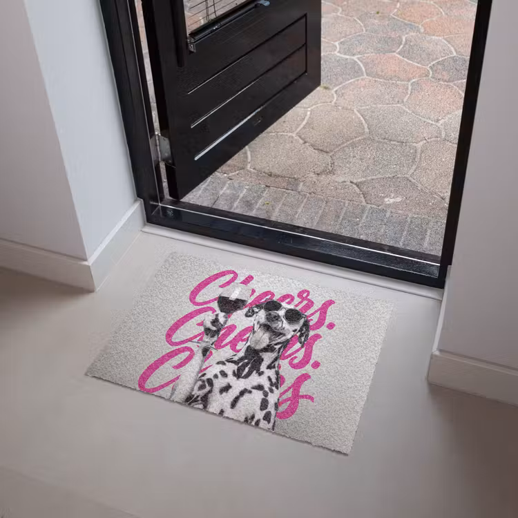 Cheers - Hond - Roze - Wijn Deurmat klein -sfeer5