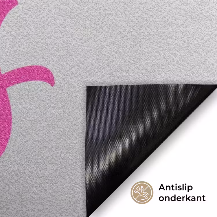 Cheers - Hond - Roze - Wijn Deurmat klein -antislip_NL