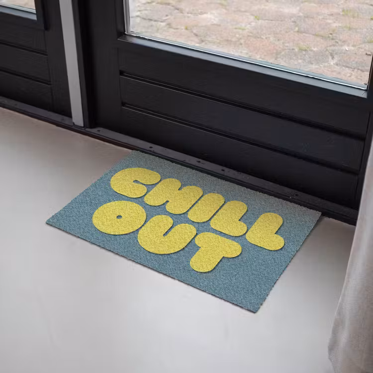 Chill out - Geel - Blauw Deurmat klein -sfeer2