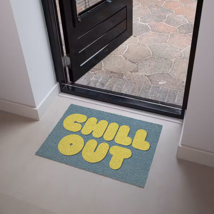 Chill out - Geel - Blauw Deurmat klein -sfeer5