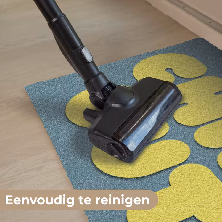 Chill out - Geel - Blauw Deurmat klein -reinigen_NL