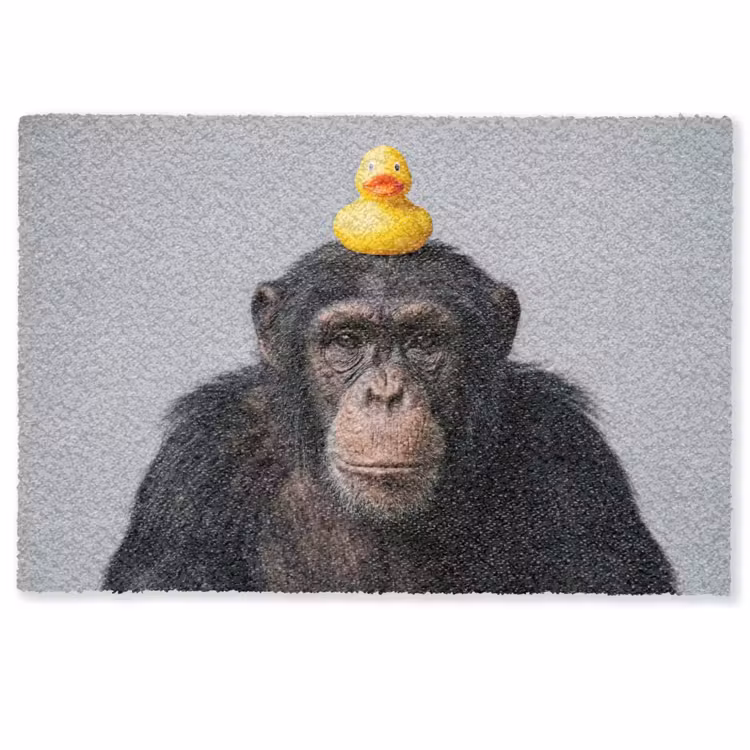 Chimpansee - Badeend - Grijs Deurmat klein -zkaufland3d