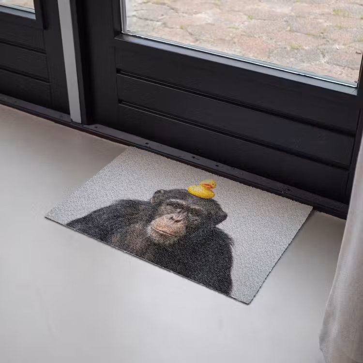 Chimpansee - Badeend - Grijs Deurmat klein -sfeer2