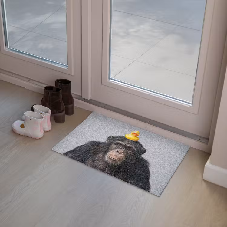 Chimpansee - Badeend - Grijs Deurmat klein -sfeer3