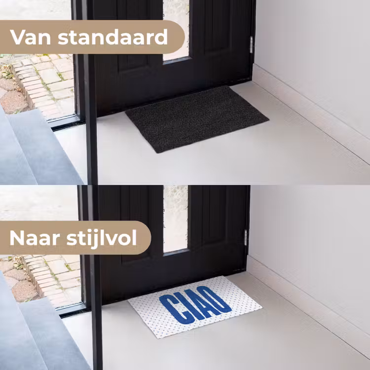 Ciao - Blauw - Stippen Deurmat klein -voor-na_NL