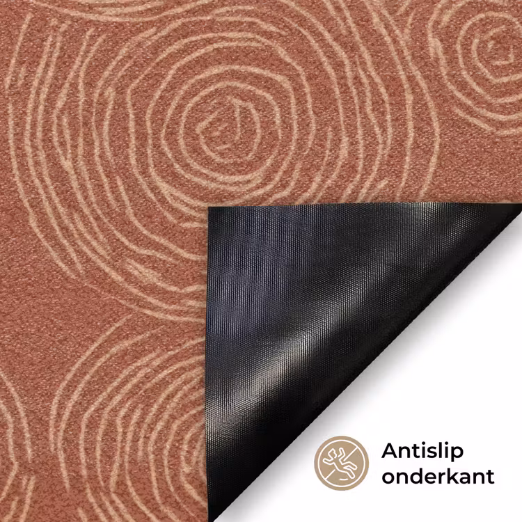 Cirkels - Abstract - Artistiek - Terracotta Deurmat klein 898 -antislip_NL