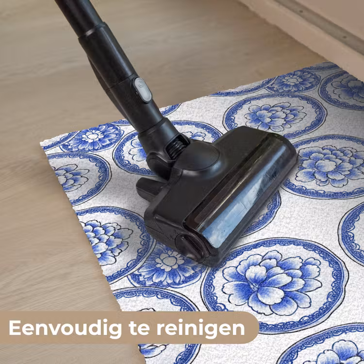 Cirkels - Bloemen - Blauw Deurmat klein 898 -reinigen_NL