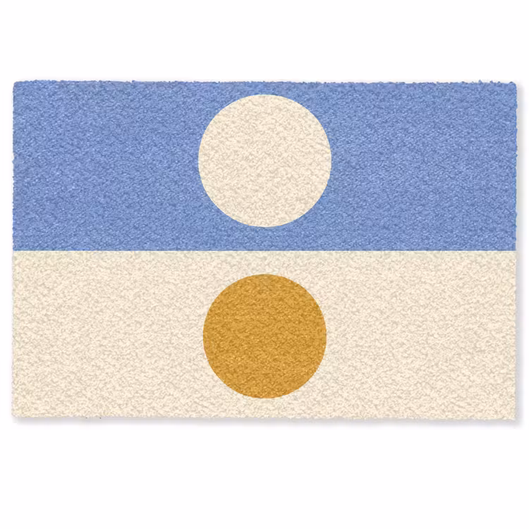 Cirkels - Symmetrisch - Wit - Blauw- Geel Deurmat klein -zkaufland3d