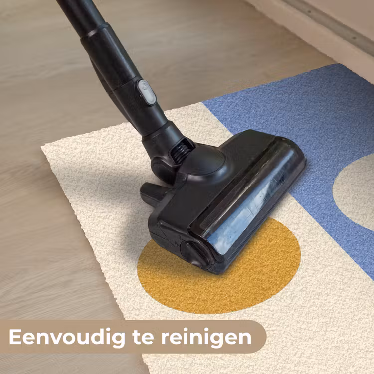 Cirkels - Symmetrisch - Wit - Blauw- Geel Deurmat klein -reinigen_NL