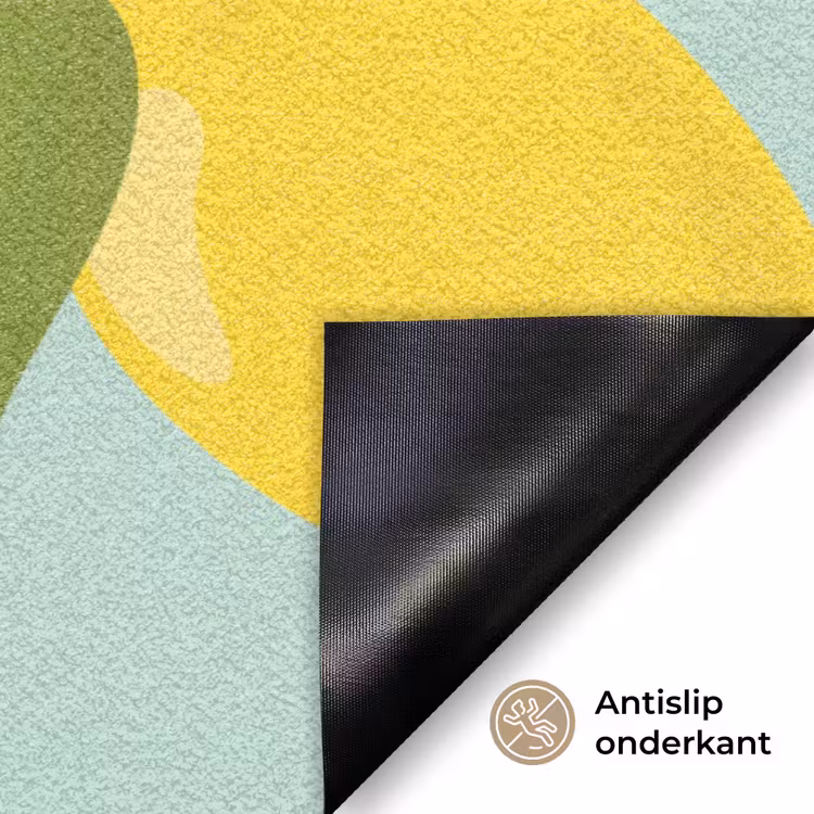 Citroenen patroon - Geel - Blauw - Patroon - Vruchten Deurmat klein -antislip_NL