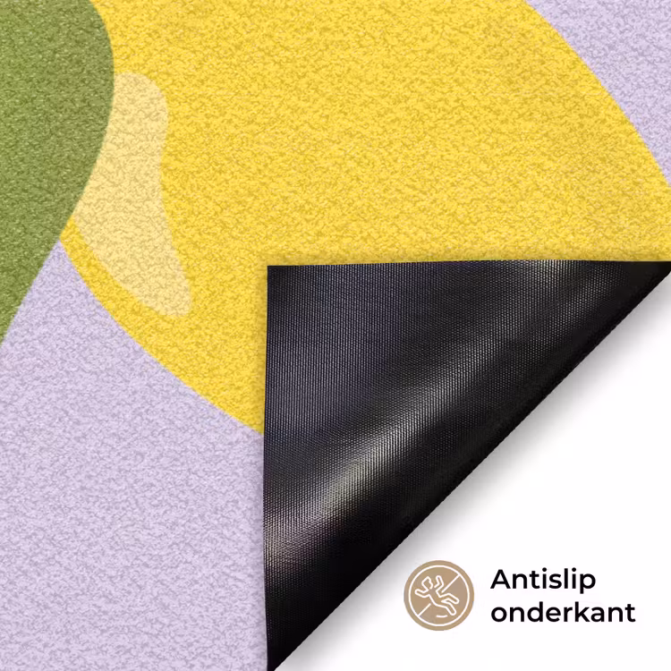 Citroenen patroon - Geel - Paars - Patroon - Vruchten Deurmat klein -antislip_NL