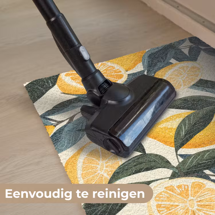 Citroenen - Vruchten - Bladeren - Geel - Groen - Beige Deurmat klein -reinigen_NL