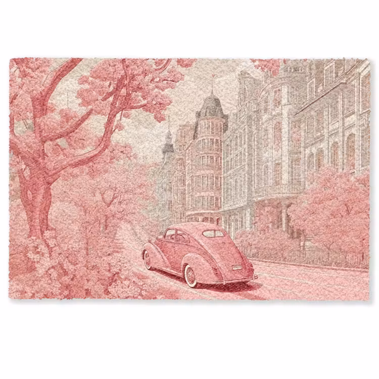 City - Car - Pink Deurmat klein -zkaufland3d