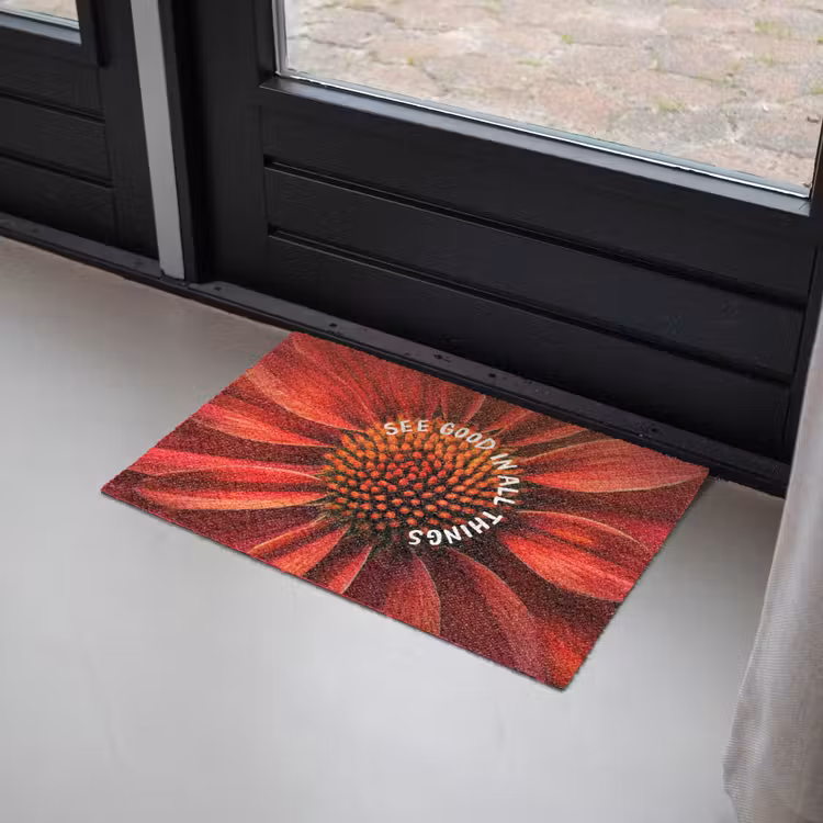 Close up - Bloem - Quote - Rood Deurmat klein -sfeer2