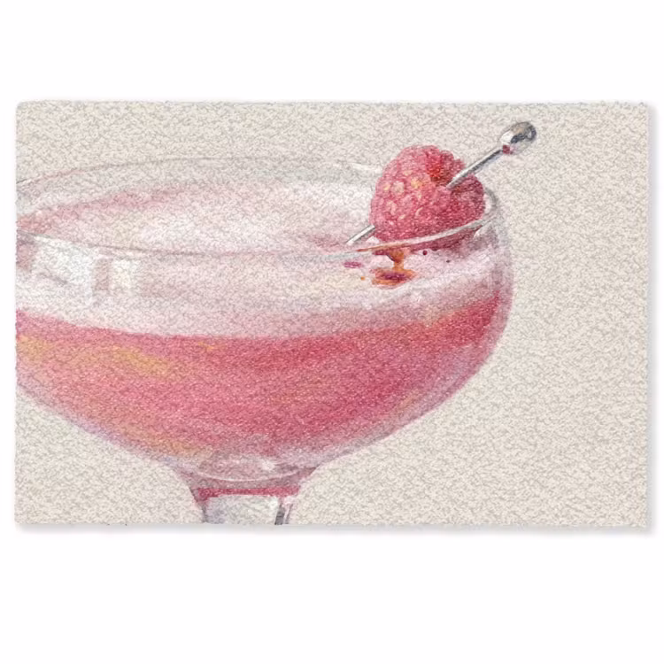 Cocktail - Framboos - Drank - Modern - Roze Deurmat klein -zkaufland3d