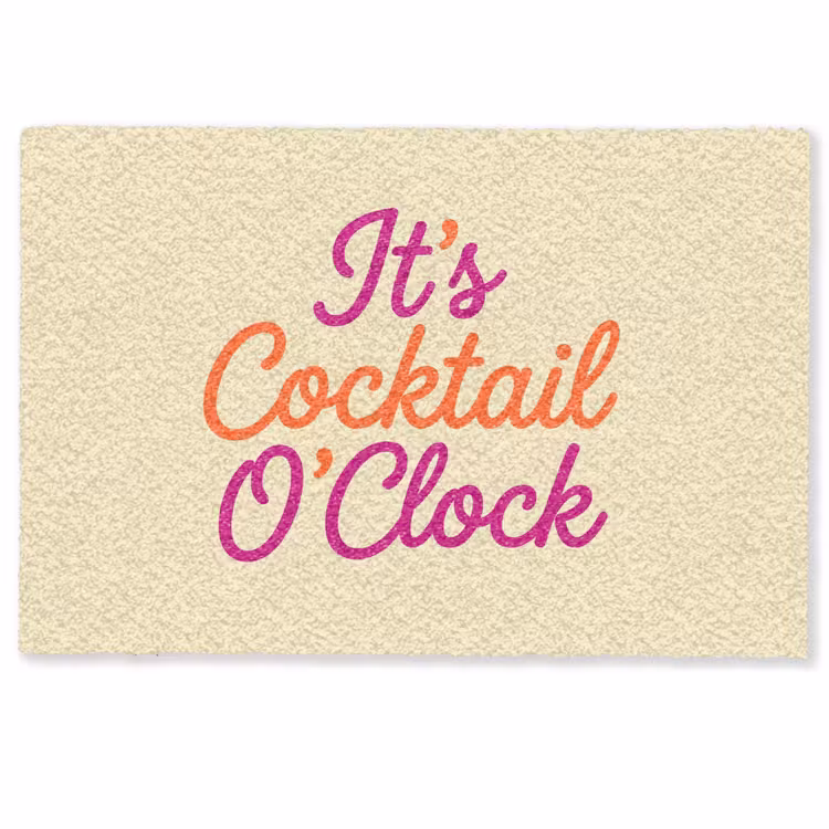 Cocktail O'Clock - Geel - Retro Deurmat klein -zkaufland3d