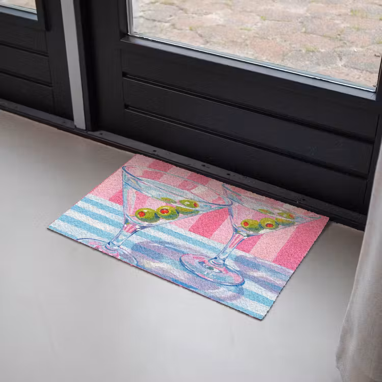 Cocktail - Olijven - Kunst - Modern - Roze Deurmat klein -sfeer2