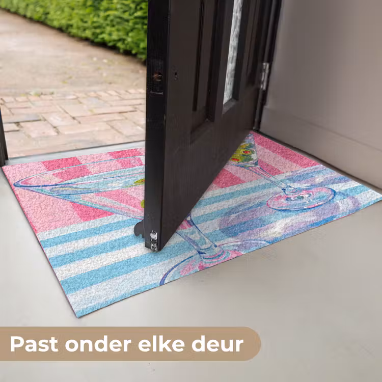 Cocktail - Olijven - Kunst - Modern - Roze Deurmat klein -USP_NL