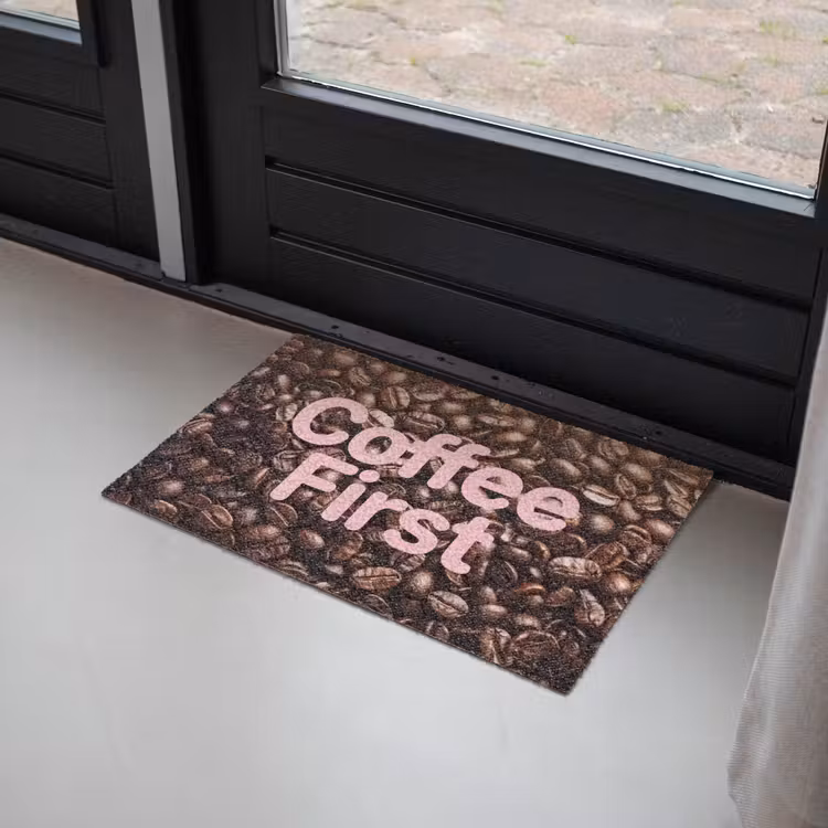 Coffee First - Koffiebonen - Roze Deurmat klein -sfeer2