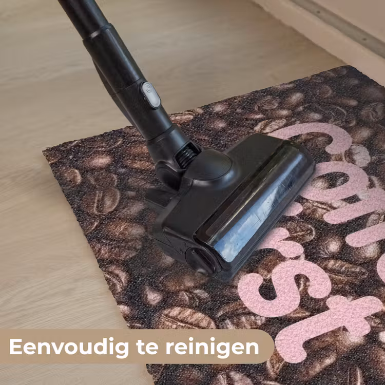 Coffee First - Koffiebonen - Roze Deurmat klein -reinigen_NL