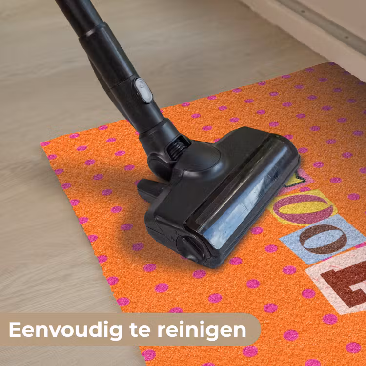 Cool - Stippen - Oranje Deurmat klein -reinigen_NL