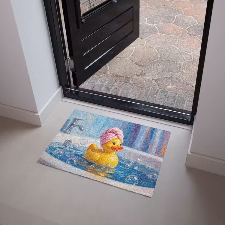 Creatief - Badeend - Kleurrijk Deurmat klein -sfeer5