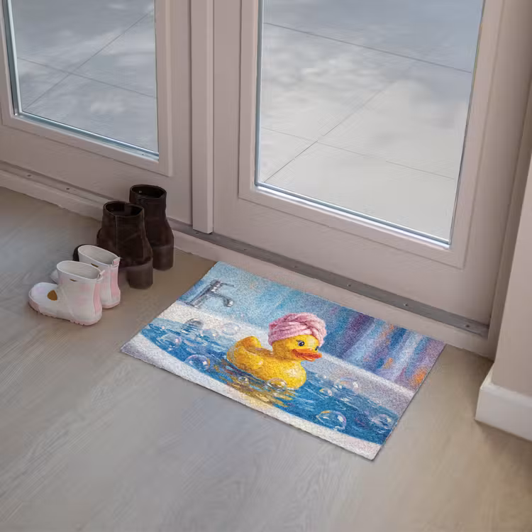 Creatief - Badeend - Kleurrijk Deurmat klein -sfeer3