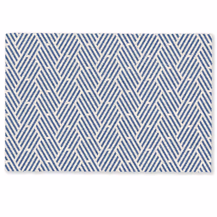 Crème - Blauw - Strepen - Patroon Deurmat klein 898 -zkaufland3d