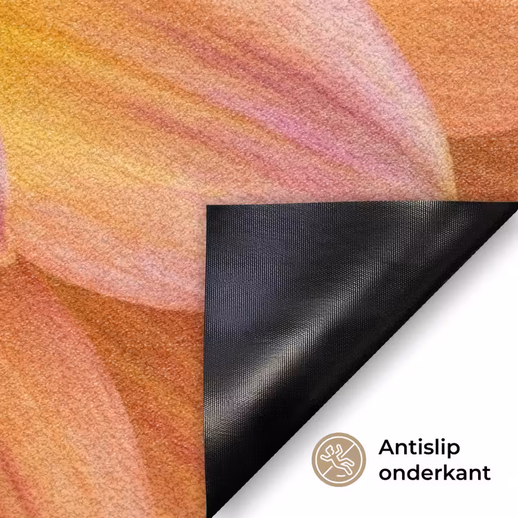 Dahlia - Bloem - Oranje Deurmat klein -antislip_NL