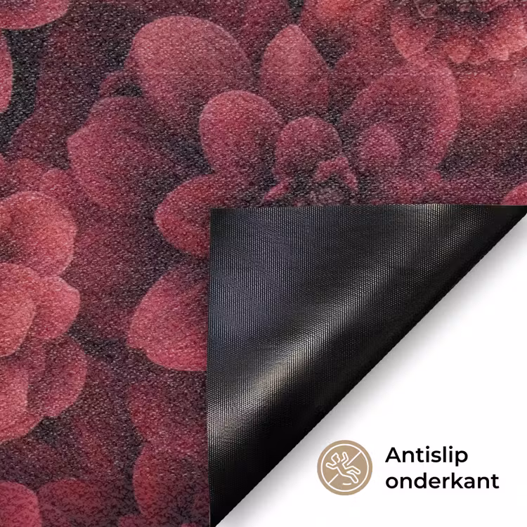 Dahlias - Bloemen - Rood Deurmat klein 898 -antislip_NL