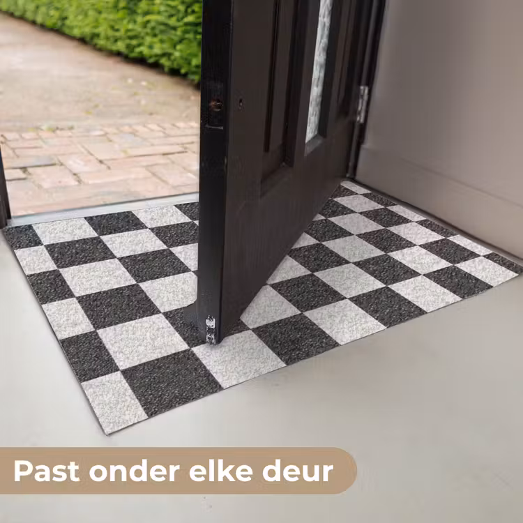 Dambord - Marmer - Zwart - Wit Deurmat klein 898 -USP_NL