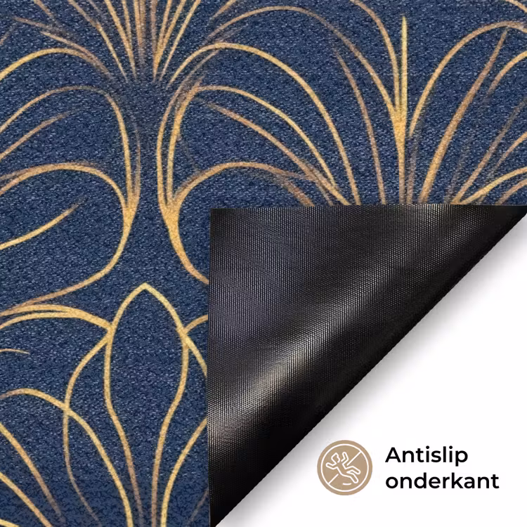Deco - Waaier - Blauw Deurmat klein 898 -antislip_NL