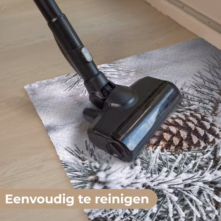 Dennenappel - Tak - Sneeuw - Winter - Sfeervol Deurmat klein -reinigen_NL