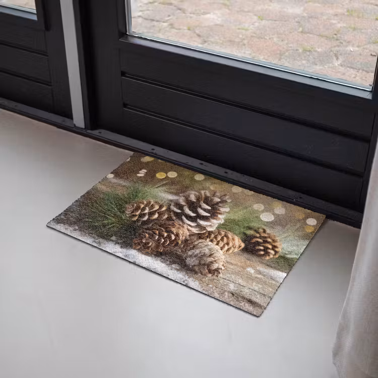 Dennenappels - Kerstsfeer - Bruin - Groen Deurmat klein -sfeer2