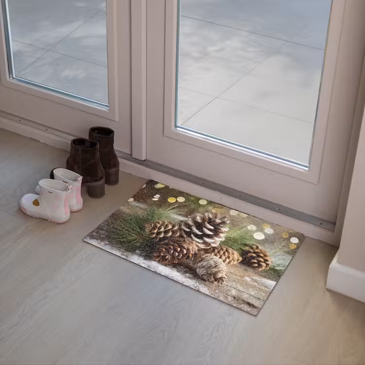 Dennenappels - Kerstsfeer - Bruin - Groen Deurmat klein -sfeer3