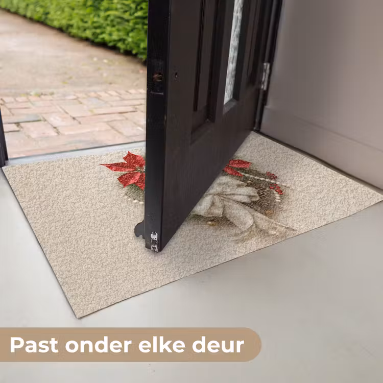 Deurkrans - Strik - Kerst - Rood - Groen Deurmat klein -USP_NL