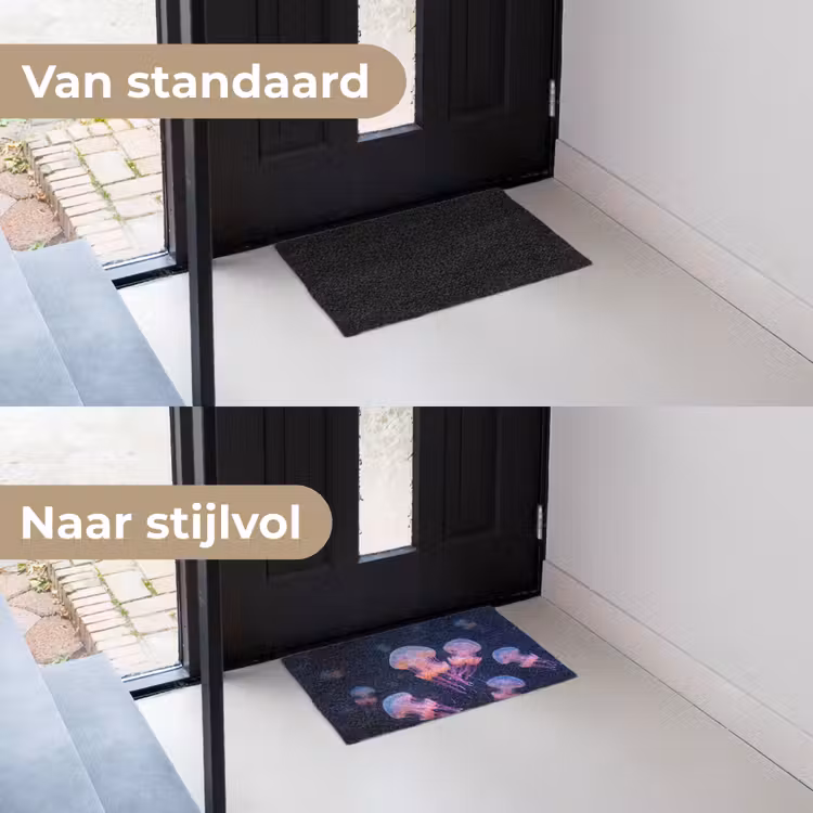 Dier - Onderwater - Natuur - Roze - Mysterieus Deurmat klein -voor-na_NL