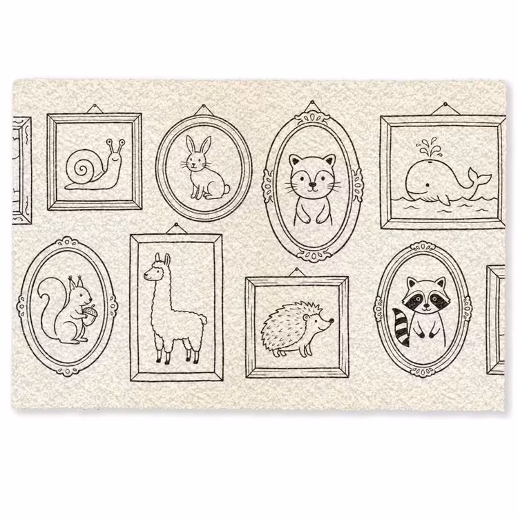 Dieren - Illustratie - Lijsten - Galerij - Speels Deurmat klein -zkaufland3d
