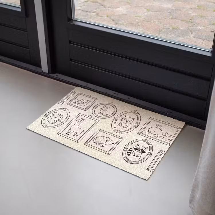 Dieren - Illustratie - Lijsten - Galerij - Speels Deurmat klein -sfeer2
