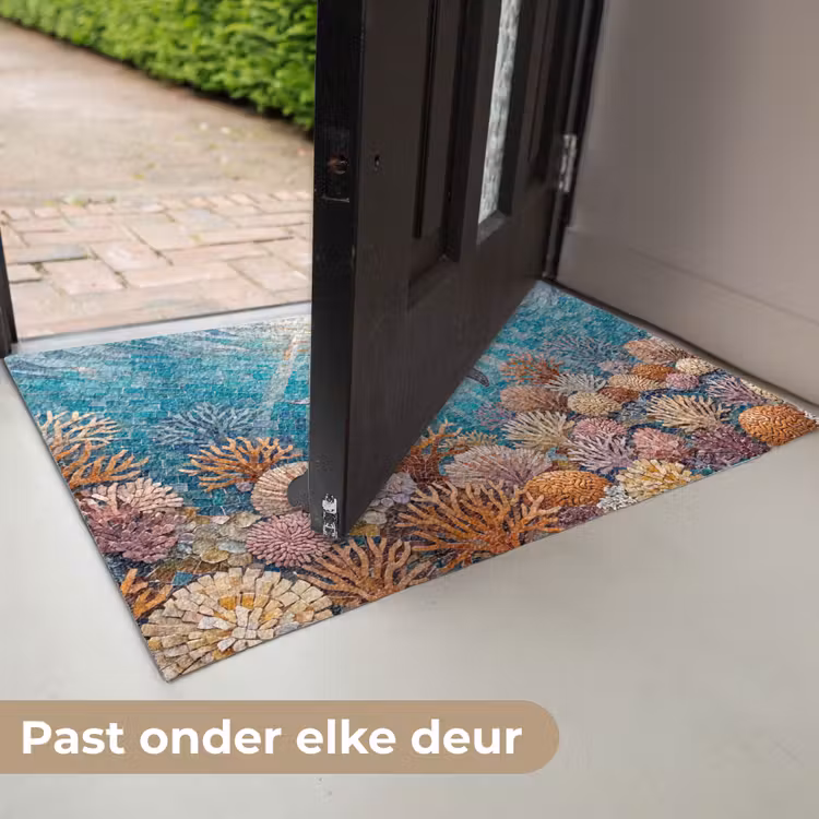 Dieren - Mozaïek - Oceaan - Koraal - Blauw Deurmat klein -USP_NL