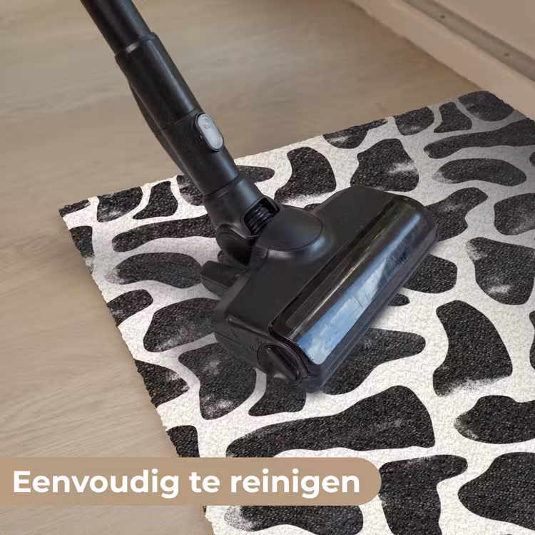 Dierenpatroon - Vlekken - Zwart - Wit Deurmat klein 898 -reinigen_NL