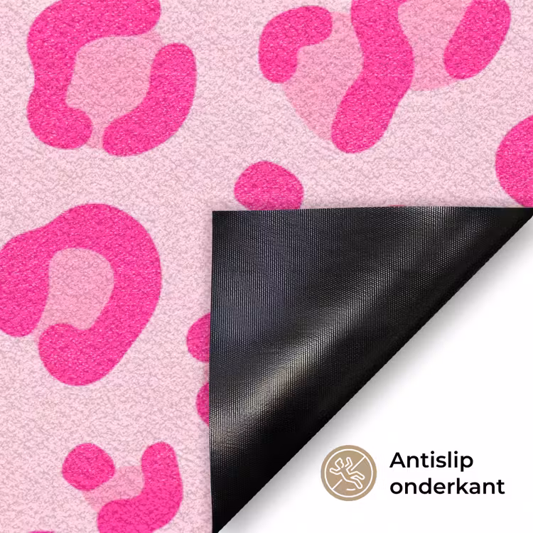 Dierenprint - Patroon - Abstract - Modern - Roze Deurmat klein -antislip_NL