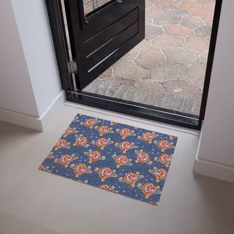 Disco - Blauw - Patroon Deurmat klein 898 -sfeer5