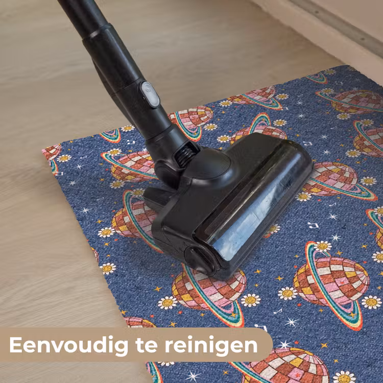 Disco - Blauw - Patroon Deurmat klein 898 -reinigen_NL